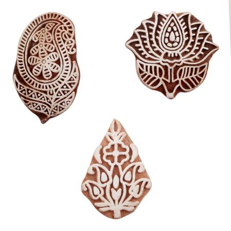 Set of 3 Piece New Mix Wooden Printing Blocks